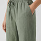 Marcella Cropped Linen Pant on model
