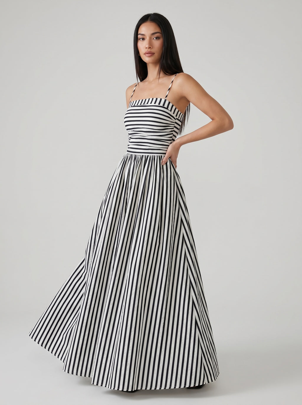 Marina Striped Maxi Dress on model