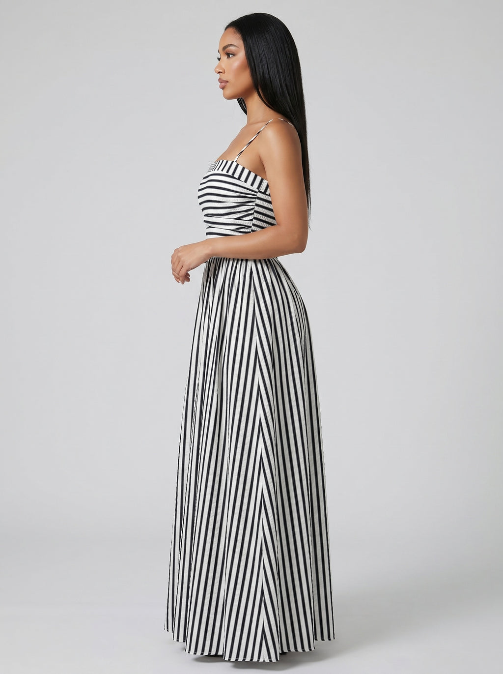 Marina Striped Maxi Dress on model