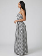 Marina Striped Maxi Dress on model