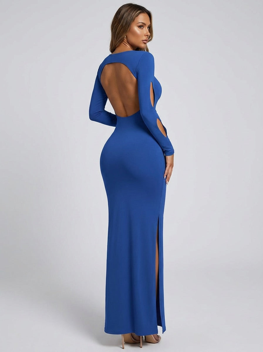 Mietta Cutout-Sleeve Bodycon Midi Dress on model
