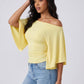 Mila Off-Shoulder Flutter Top on model