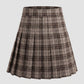 Mirabella Pleated Plaid Skirt on model