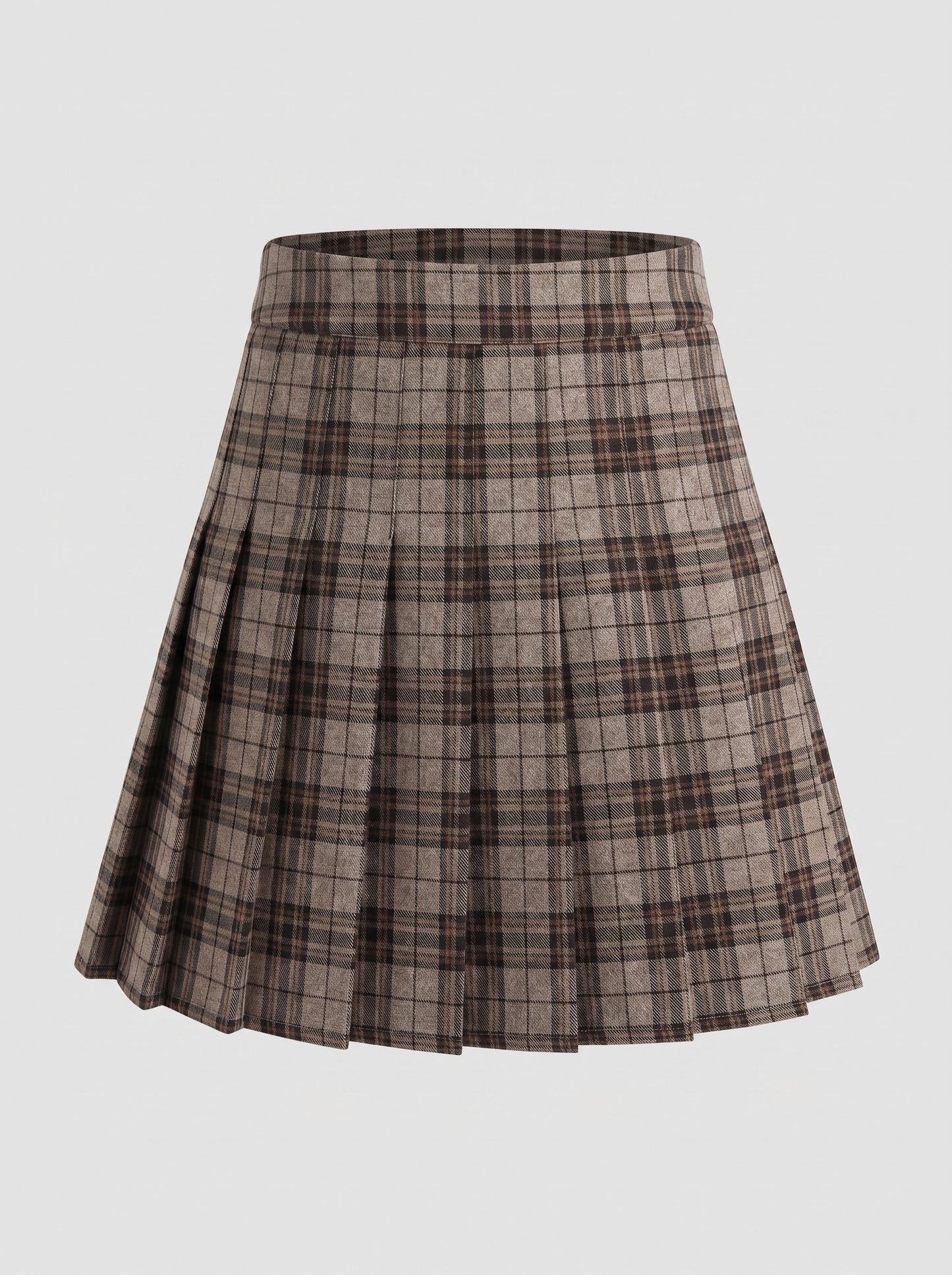 Mirabella Pleated Plaid Skirt on model