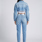 Nadia Cropped Denim Jacket on model
