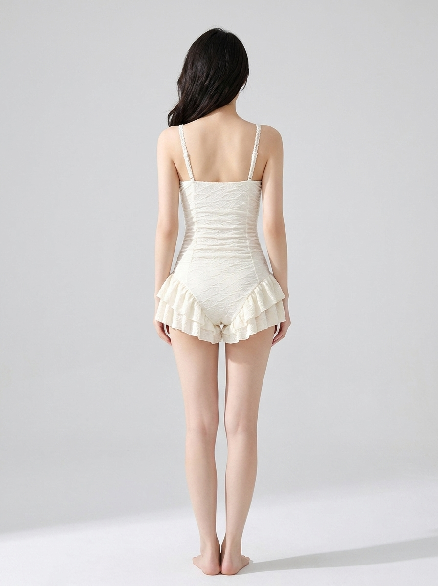Ninfea Ruffle Swim Dress on model