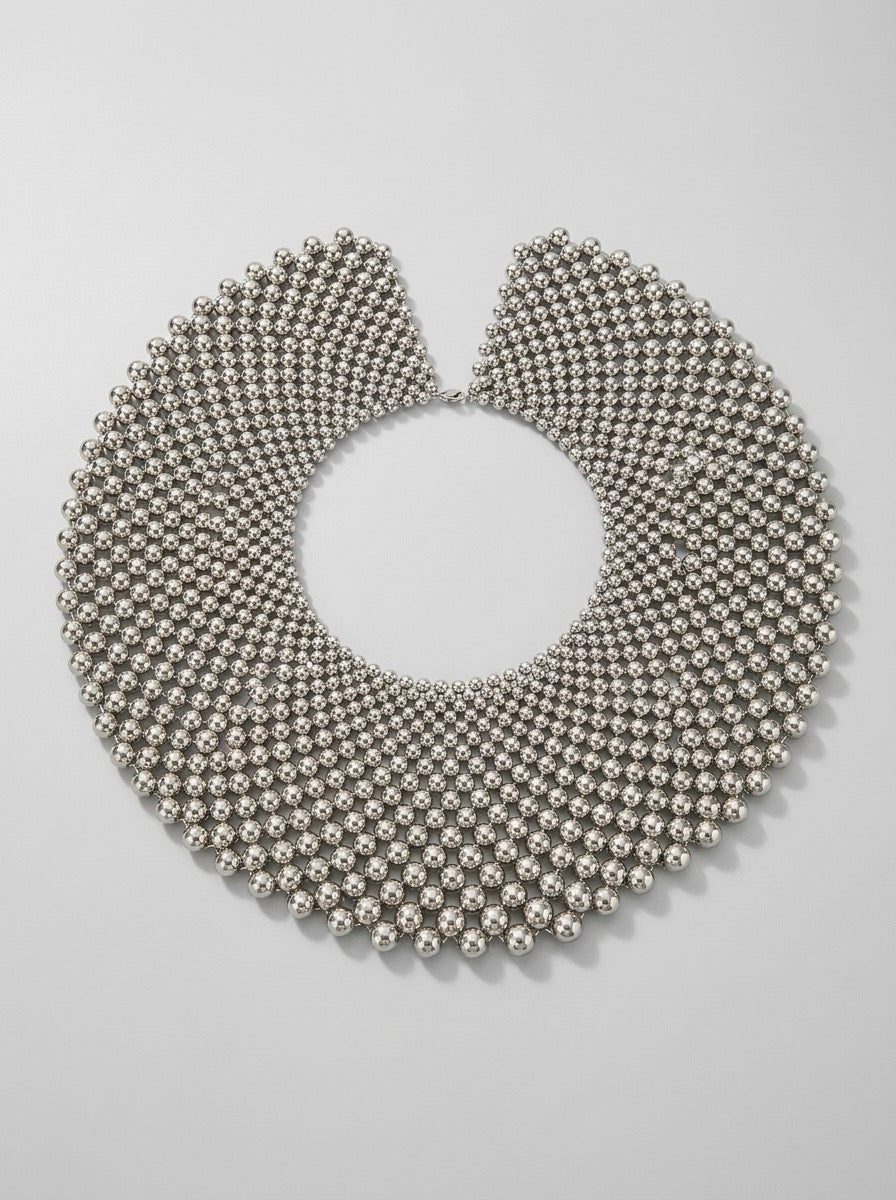 Nives Beaded Statement Collar Necklace on model