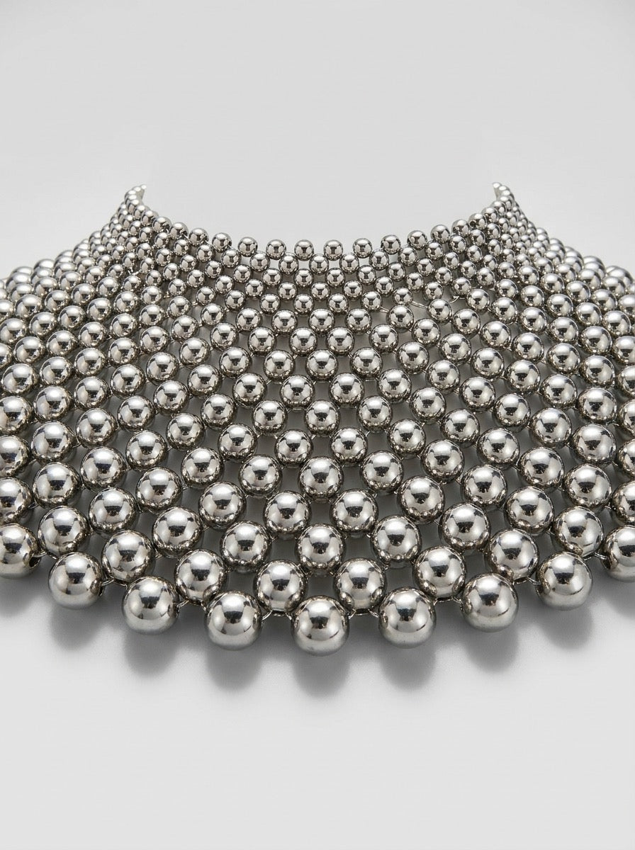 Nives Beaded Statement Collar Necklace on model