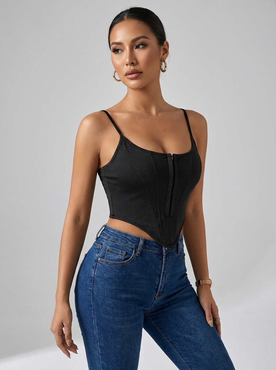 Noelia Boned Corset Cami Top on model