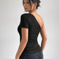 Noemi One-Shoulder Top on model