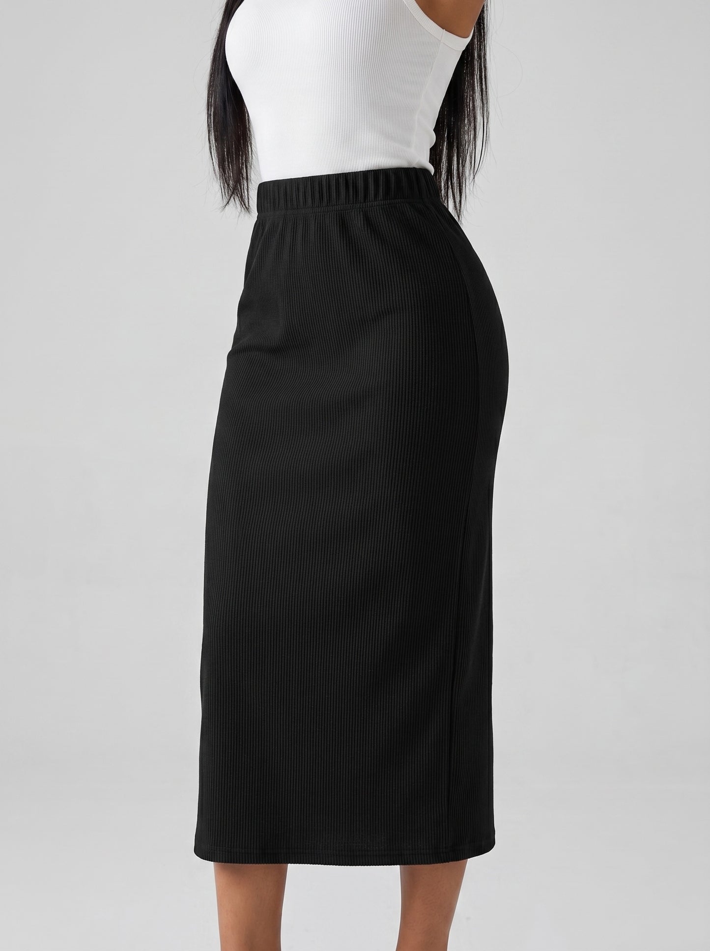 Nora Knit Midi Skirt on model