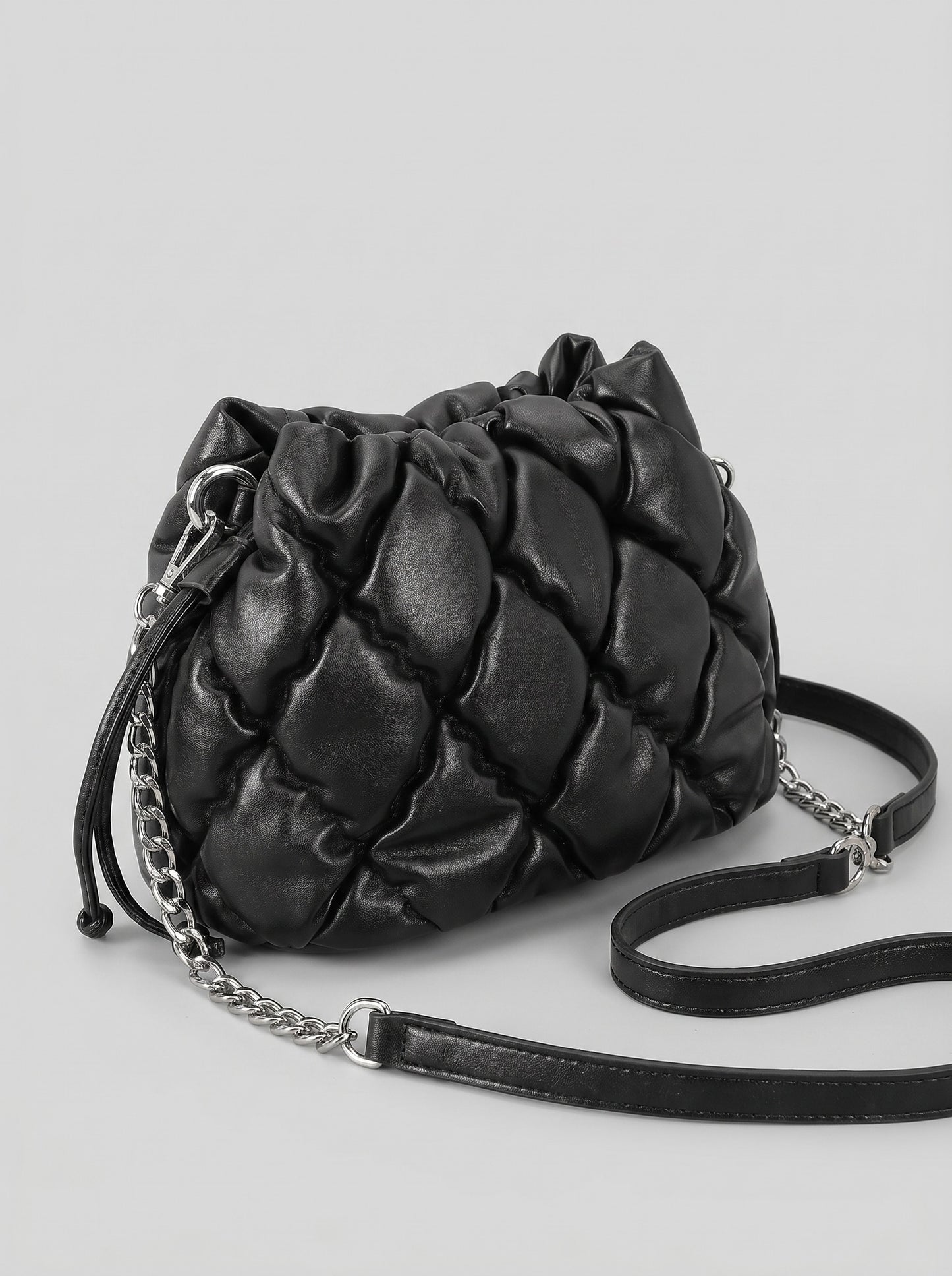 Nuvola Quilted Pillow Shoulder Bag on model