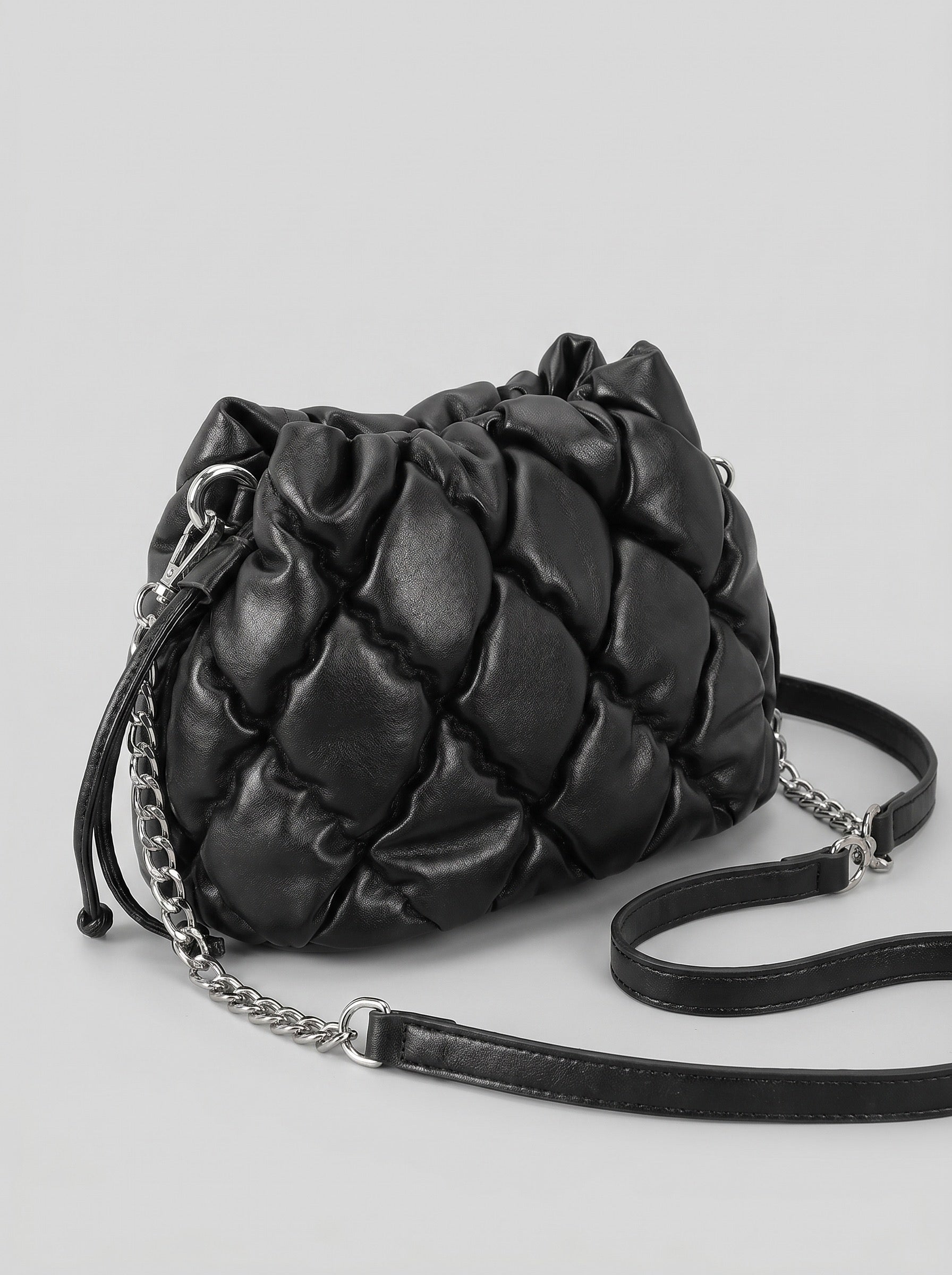 Nuvola Quilted Pillow Shoulder Bag on model