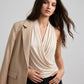 Olimpia Halter Cowl Top on model