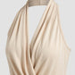 Olimpia Halter Cowl Top on model
