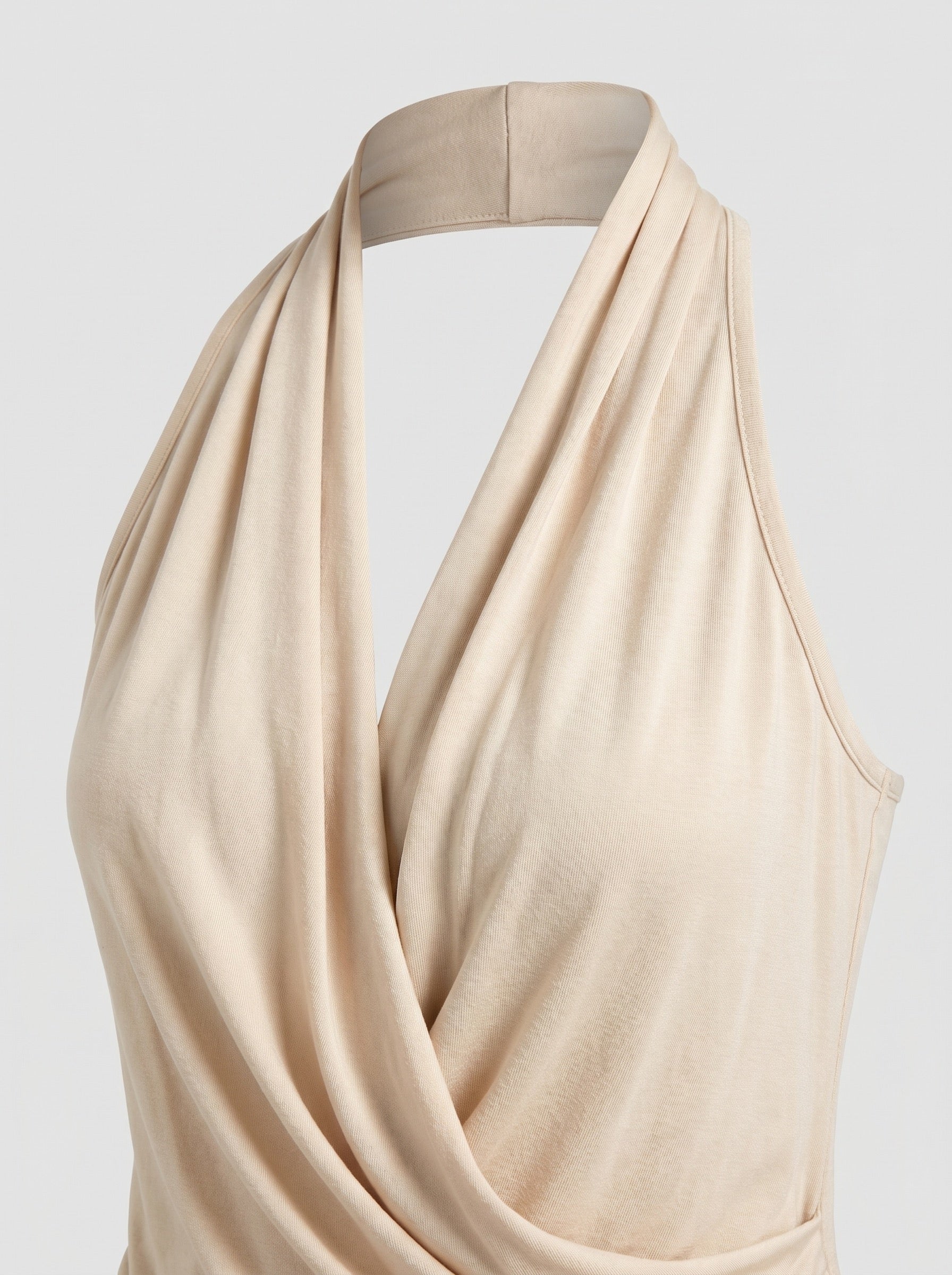 Olimpia Halter Cowl Top on model