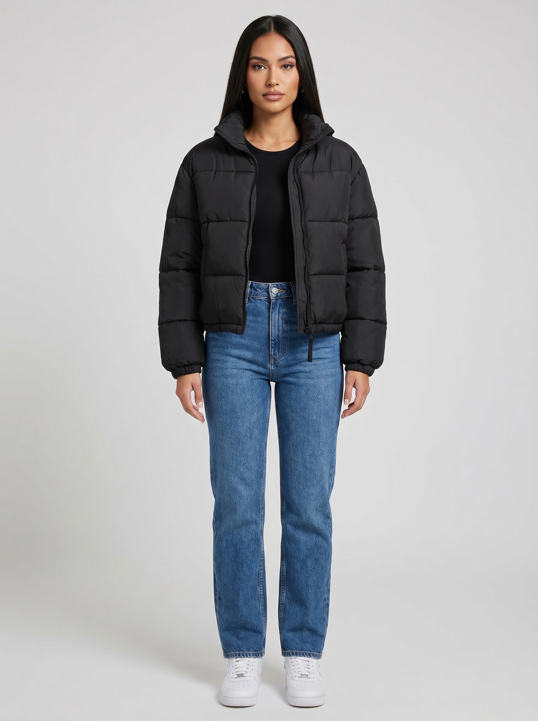 Orsola Cropped Puffer Jacket on model