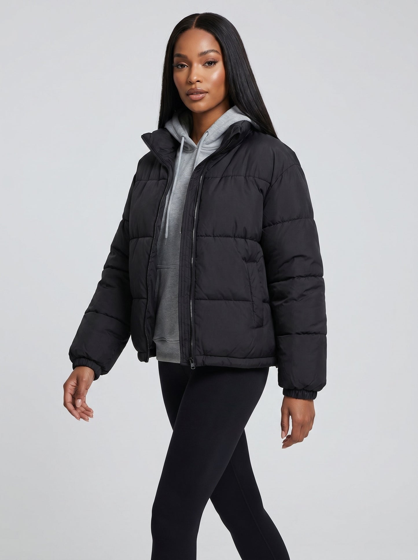 Orsola Cropped Puffer Jacket on model