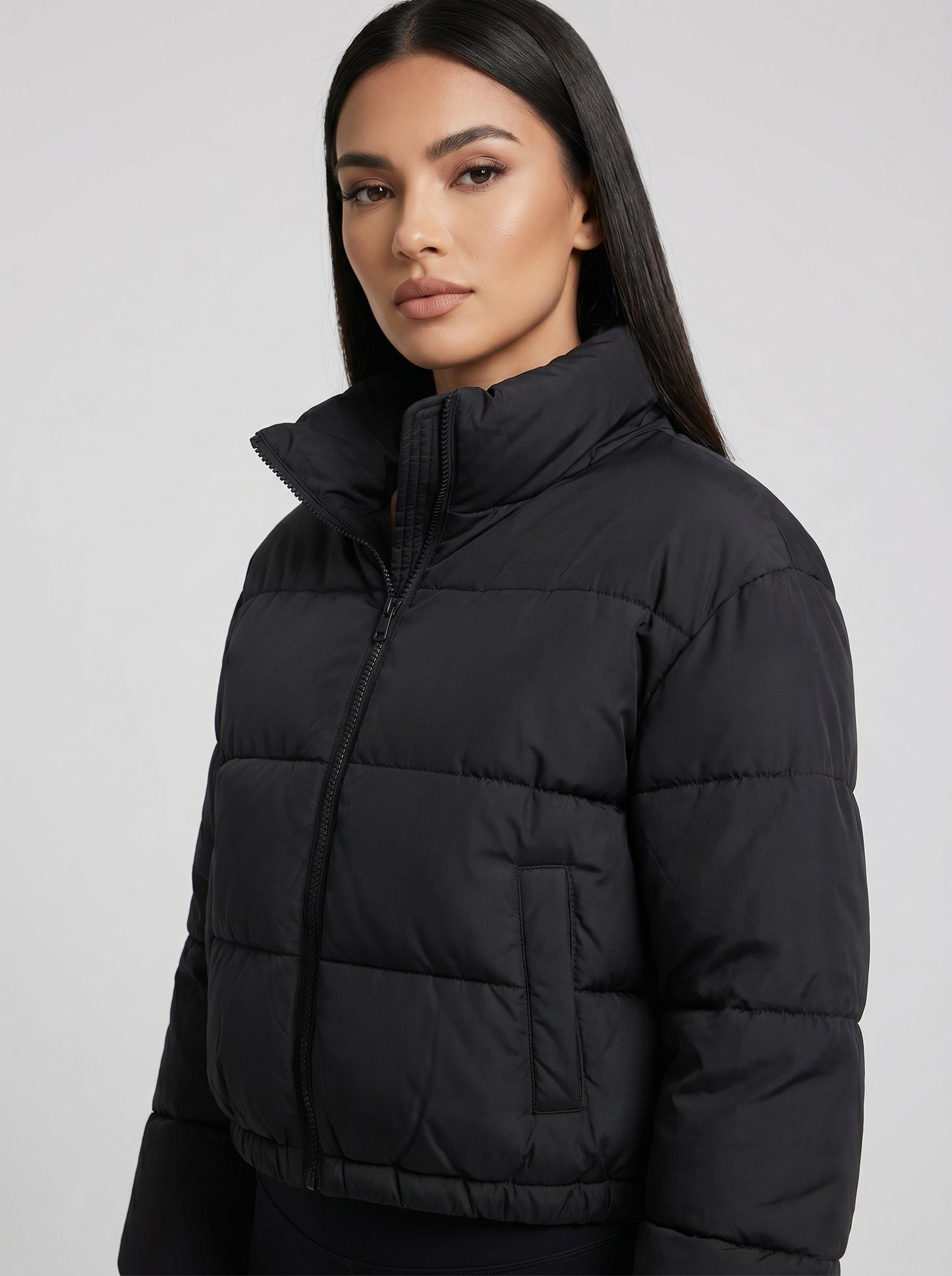 Orsola Cropped Puffer Jacket on model