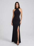 Ottavia Halter Maxi Gown on model