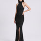 Ottavia Halter Maxi Gown on model