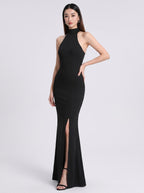 Ottavia Halter Maxi Gown on model