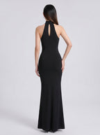 Ottavia Halter Maxi Gown on model