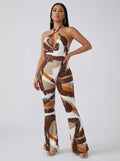 Ottilia Halter Neck Wide Leg Jumpsuit on model