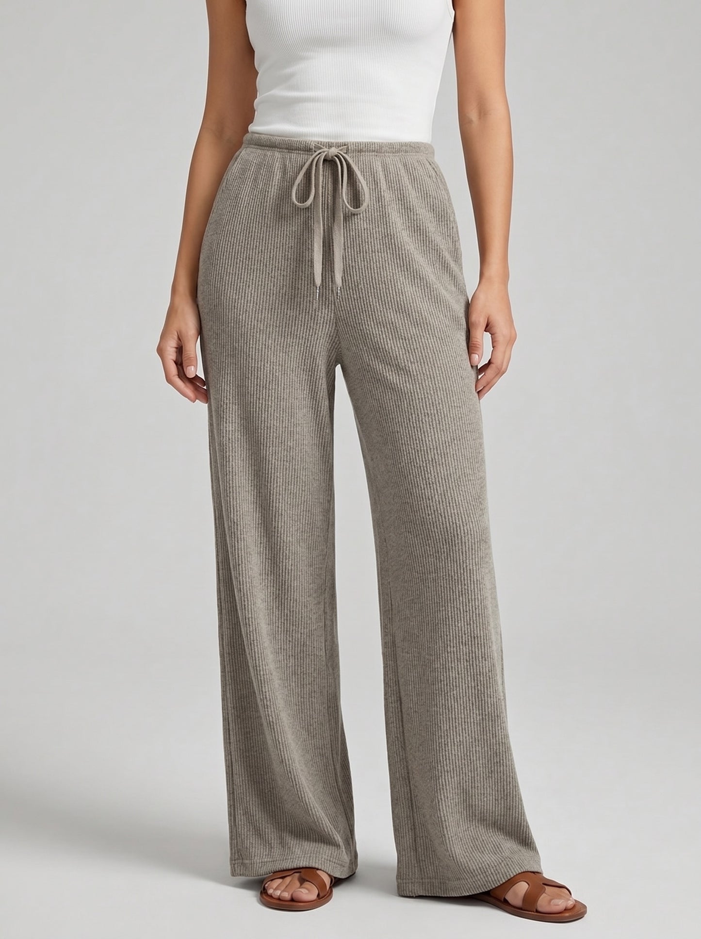 Paloma Wide Leg Drawstring Pant on model