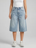 Penelope Denim Jorts on model
