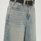 Penelope Denim Jorts on model