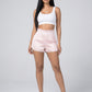 Perla Satin Dressy Short on model
