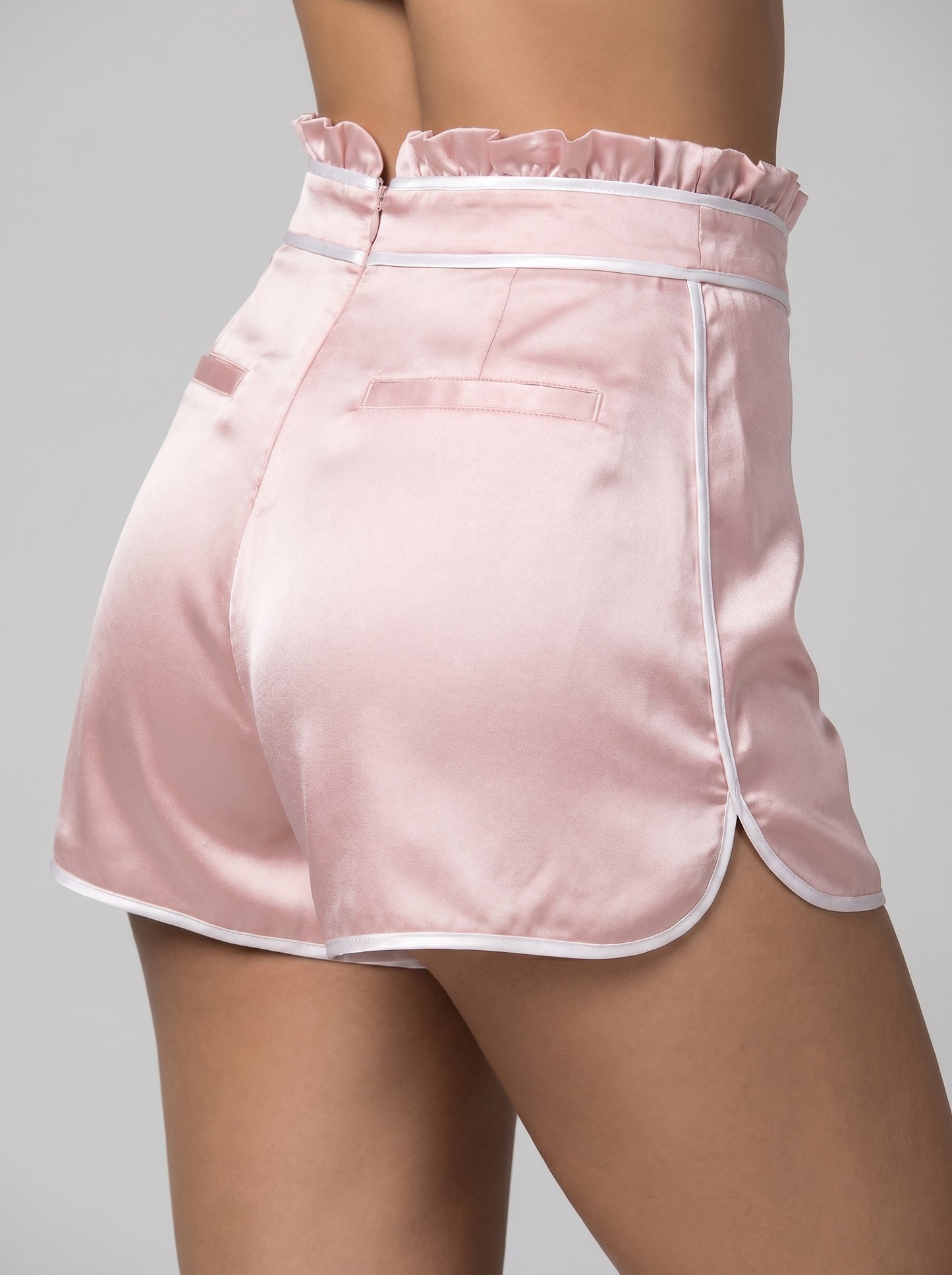 Perla Satin Dressy Short on model