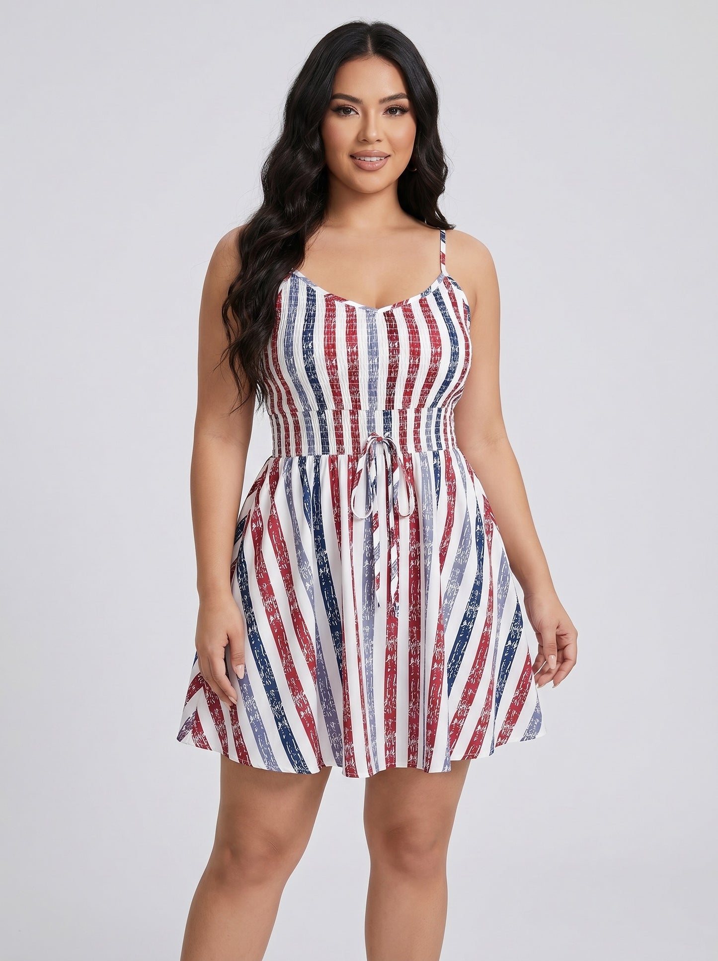 Portofino Striped Sundress on model