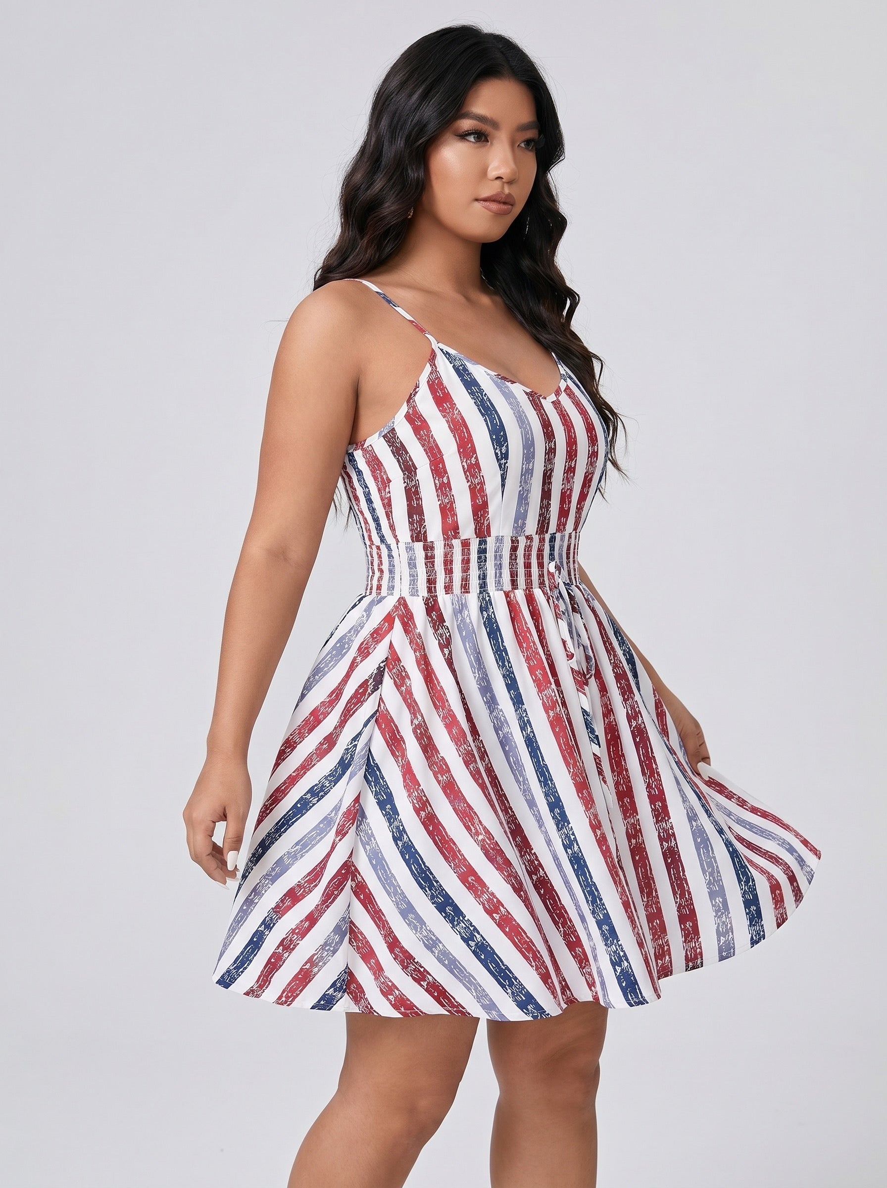 Portofino Striped Sundress on model