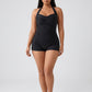 Renata Ruched Halter One-Piece on model