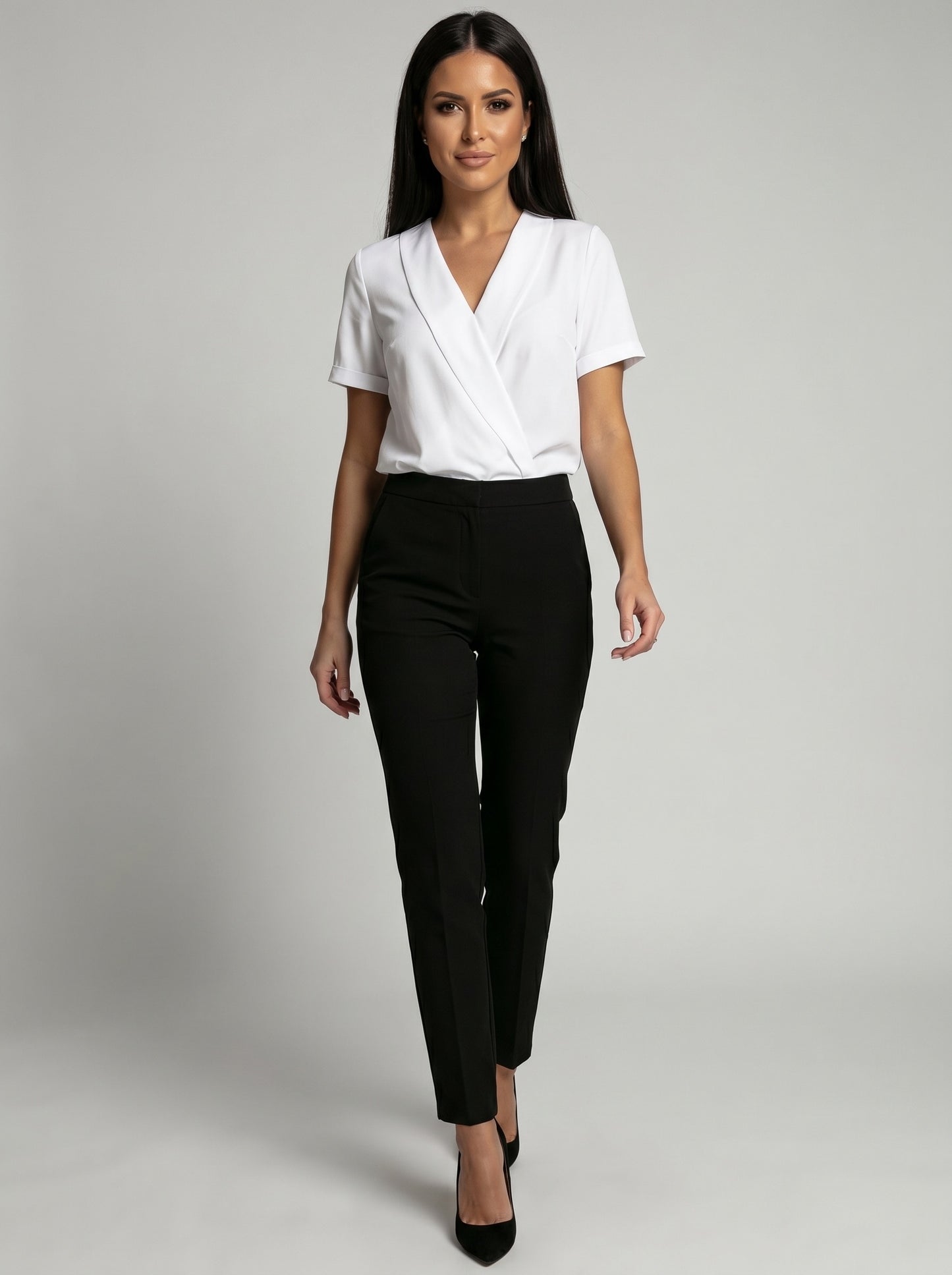 Renata Wrap Blouse on model