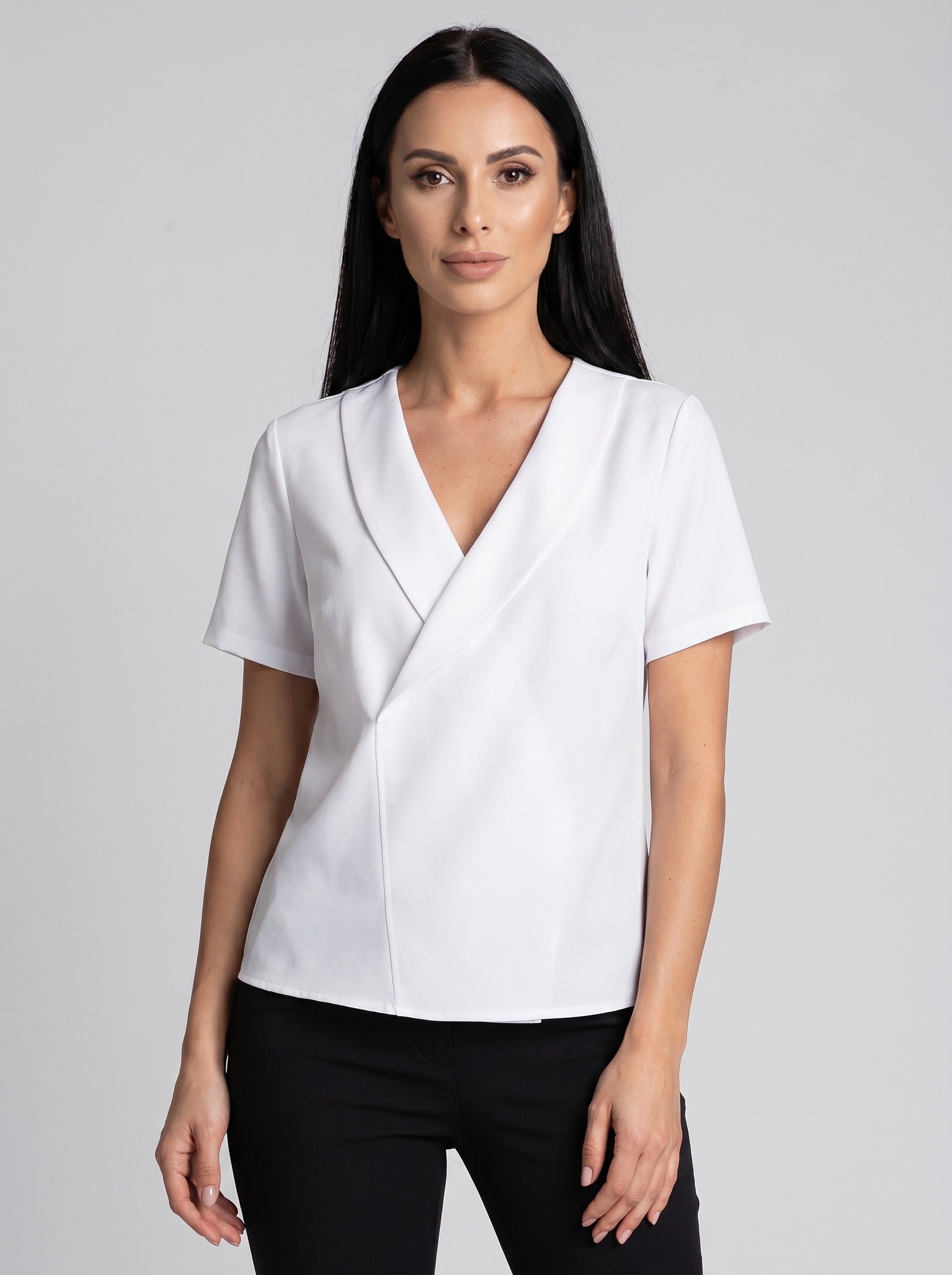 Renata Wrap Blouse on model