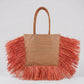 Riviera Raffia Beach Tote on model