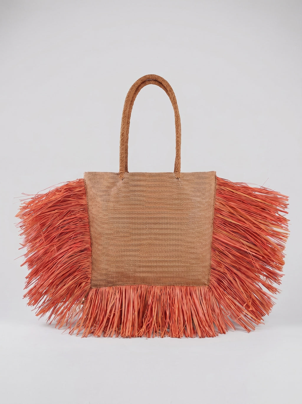 Riviera Raffia Beach Tote on model