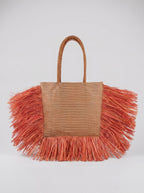 Riviera Raffia Beach Tote on model