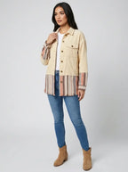 Romilda Corduroy Trucker Jacket on model