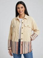 Romilda Corduroy Trucker Jacket on model