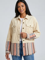 Romilda Corduroy Trucker Jacket on model