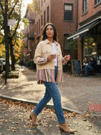 Romilda Corduroy Trucker Jacket on model