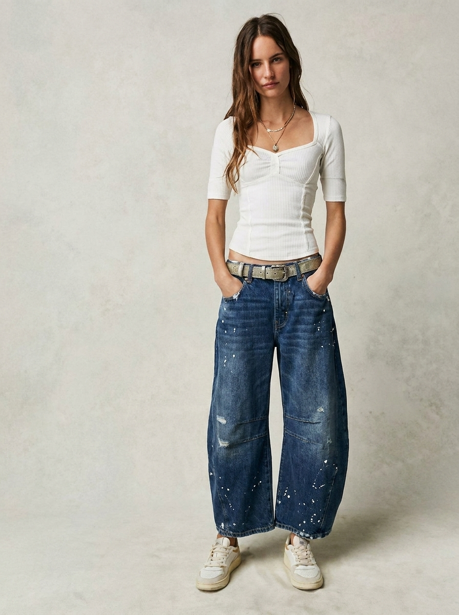 Romina Barrel Leg Jeans — Oli Amore