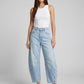 Romina Barrel Leg Jeans on model
