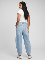 Romina Barrel Leg Jeans on model