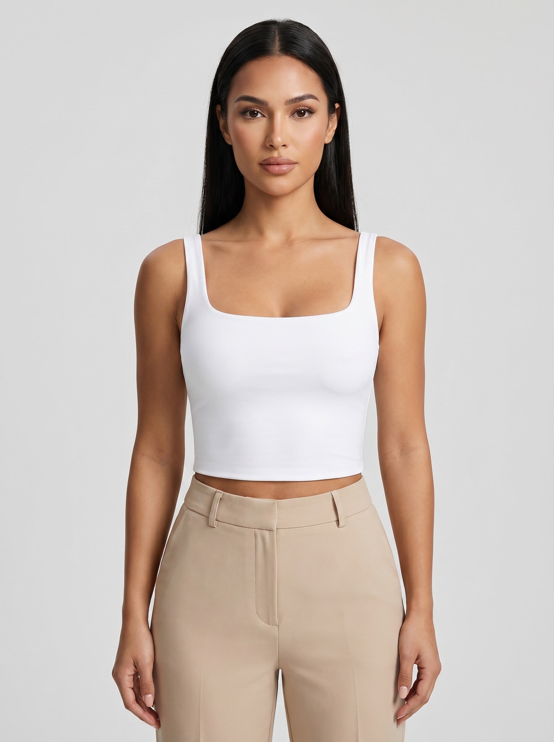 Romy Square-Neck Tank Top on model