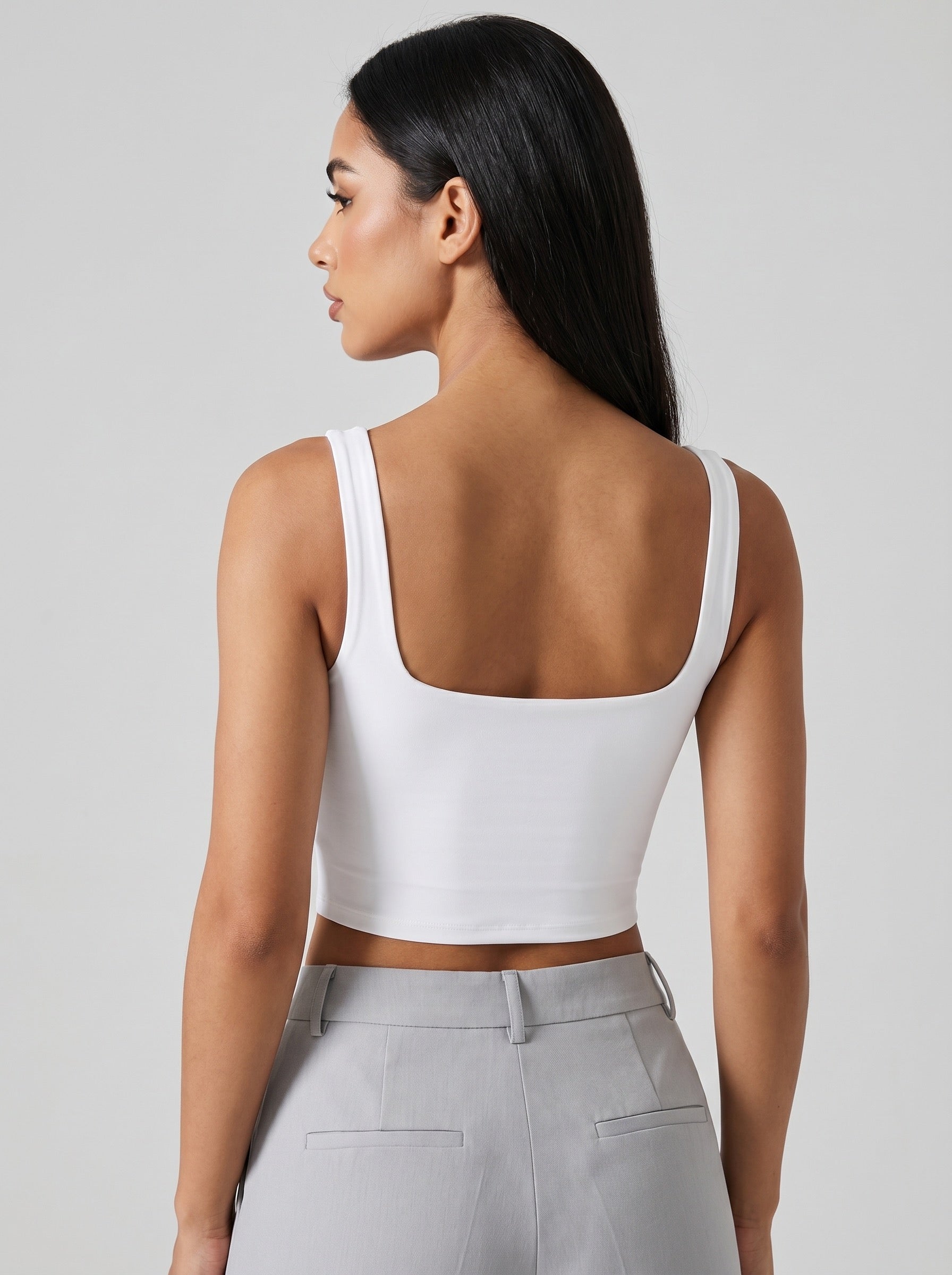 Romy Square-Neck Tank Top on model